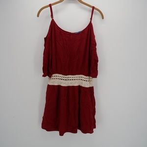 Willy Jay's Red Cold Shoulder Embroidered Dress